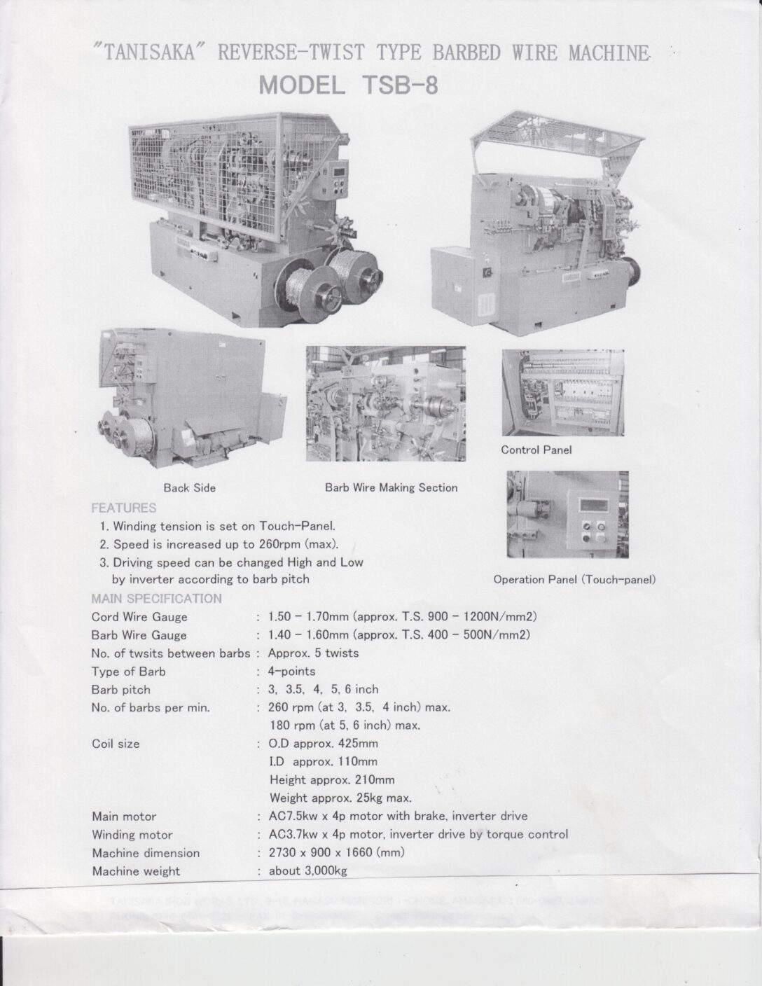 TANISAKA – TSB-8 – D48E/8175 – 2007 – 1,5-1,7 mm